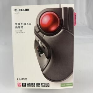 Elecom HUGE Trackball Mouse M-HT1URBK Wired USB Black 8-Button Ergonomic Optical